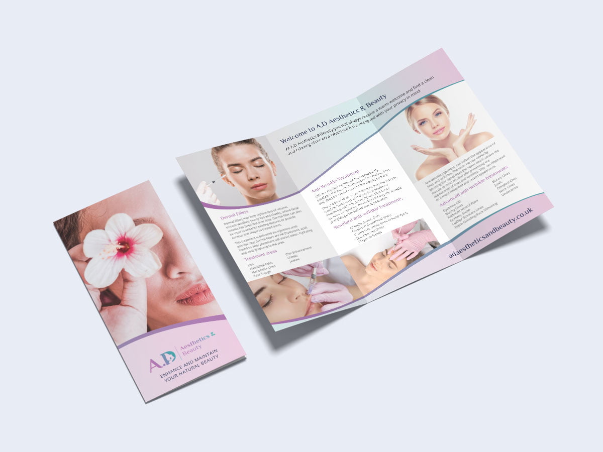 Trifold Leaflet for AD Aesthetics & Beauty